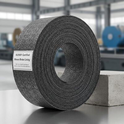 Material de travagem durável com largura de revestimento de travão tecido certificado ISO9001 100 mm adequado para aplicações de travões de veículos pesados